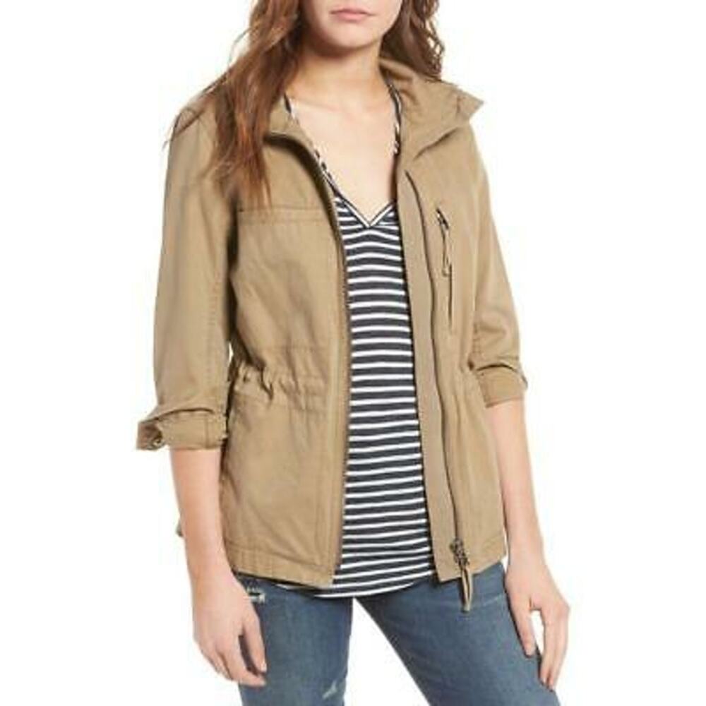 Madewell Fleet‎ Utility Jacket XXS Desert Beige Tan Military Cargo Full Zip Coat
